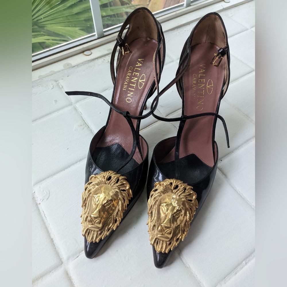 Valentino Garavani t-strap stilettos black patent leather EU size 38 US 7.5 - Picture 3 of 7